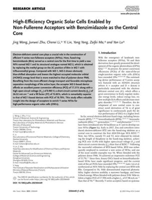  伍吡 benzimidazole 應用於高效太陽能電池！